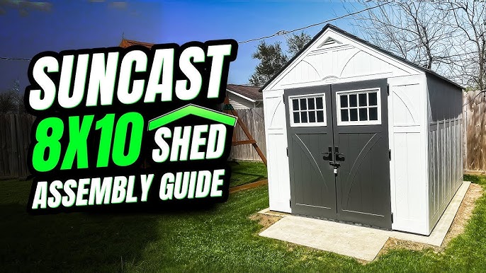 Best Garden Sheds Backyard Storage Plastic Outdoor Suncast 8x10 Tremont Resin Shed Vanilla Slate Backyard Storage