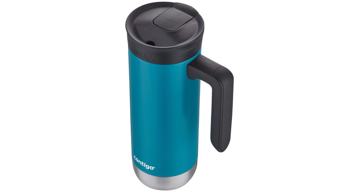 Contigo Superior 2.0 Stainless Steel Travel Mug with Handle Leak-Proof Lid Double-Wall Insulation for Hot & Cold Beverages, 20oz, Juniper, Ideal for Commuting and Travel